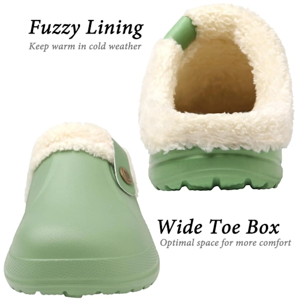 Bebealy Mode Kvinnor Clogs Fur Tofflor Mäns Fleece Trädgård Clogs Nya Män Trädgård Skor Utomhus Antiskid Vattentät Sho Er White 35-36(8.6-8.8 inch)