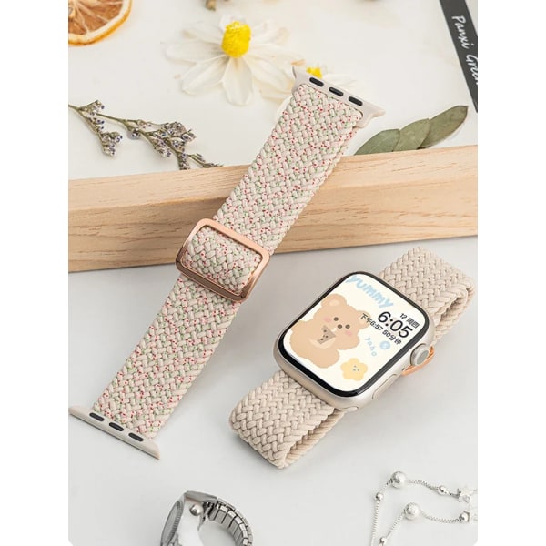 Rem för Apple Watch band 44 mm 45 mm 49 mm 42 mm 40 mm 41 mm 44 mm Elastiskt flätat Solo armband correa Series 9 8 7 6 5 4 SE Ultra Blueberry 42mm 44mm 45mm 49mm