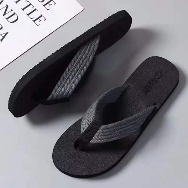 Miesten Toffelut Kesä Trendi Kevyt Flip Flops Mies Minimalistinen Muoti Loma Ranta Tossut Miehet Chanclas Pantufs Lasar Gray 43-44