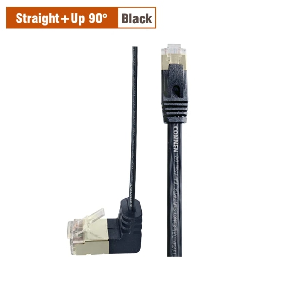 COMNEN-Câble Ethernet Cat7 à Angle Pio, RJ45 SSTP 90, Resistant, Patch Haut et Bas, 1/3/5 Pieds, LAN Réseau pour Routeur, Modem, PC, PS4 1m Straight up 90