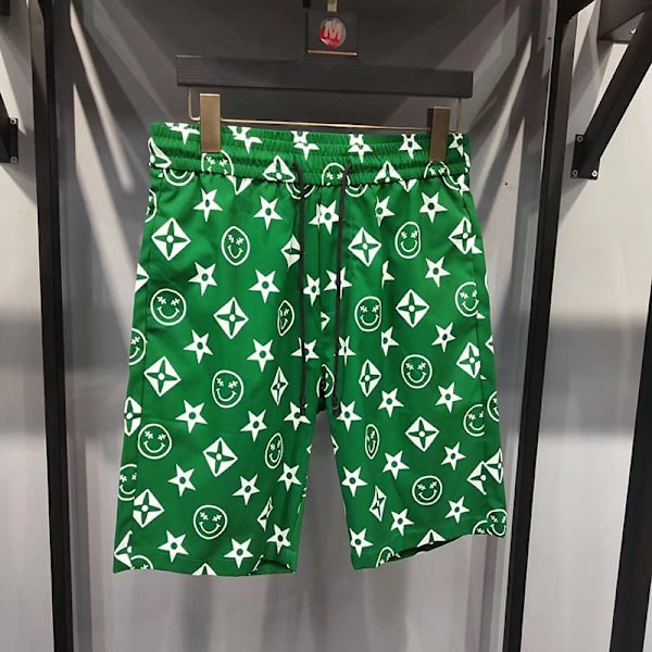 Trendikkäät Strand Shorts miehille Kesä 2022 Uudet Painetut Leikatut Housut Muoti Merkki Trendi Opiskelija Suorat Löysät Shortsit Tren Dy Black XXL