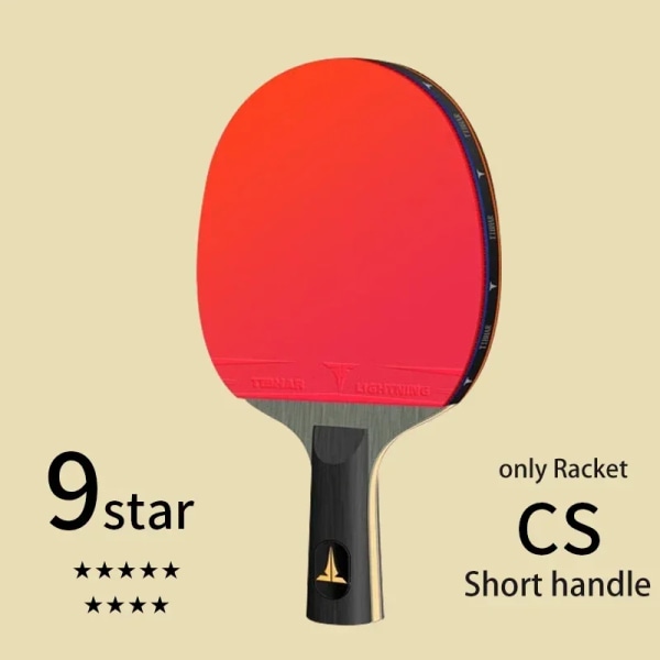 9-stjärnigt bordtennisracket Superior Sticky Gummi Kolblad Ping Pong Racket Professionell Pimples-in Pingpong Paddel 9 STAR CS