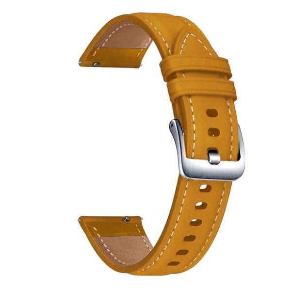 22mm 20mm Läderarmband För Samsung Galaxy Watch 3 41 45mm 46mm 42mm Armband För Amazfit GTR GTS 4 3 2 Klockarmband för Huawei GT yellow brown si For Galaxy 3 45mm