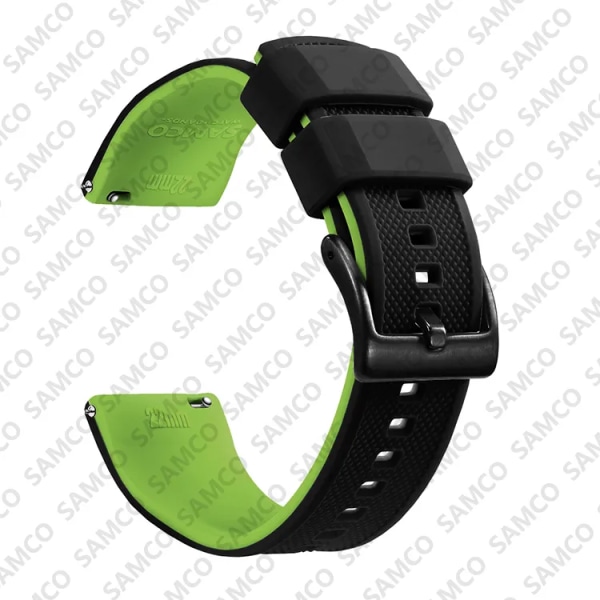 Premium silikon watch Quick Release gummi watch 18 mm 20 mm 22 mm watch Byte av watch Black Grass Green 2