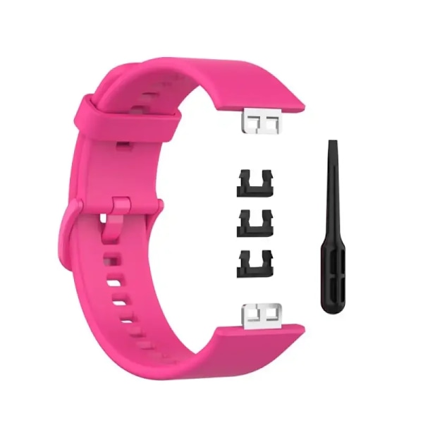 Silikonrem til Huawei Watch Fit Rem Smartwatch Tilbehør Udskiftning Armbånd Correa Huawei Watch Fit 1 Gave Rem Hot pink 11