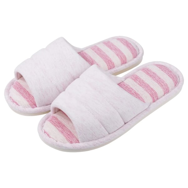 Crestar Nya Kvinnor Bomull Topar Fashion Öppna Tofflor Mjuka Minnesskum Hem Skor Kvinnliga Sovrum Flat S Slätmaskiner Light Pink 39-40(9.4-9.6 inch)