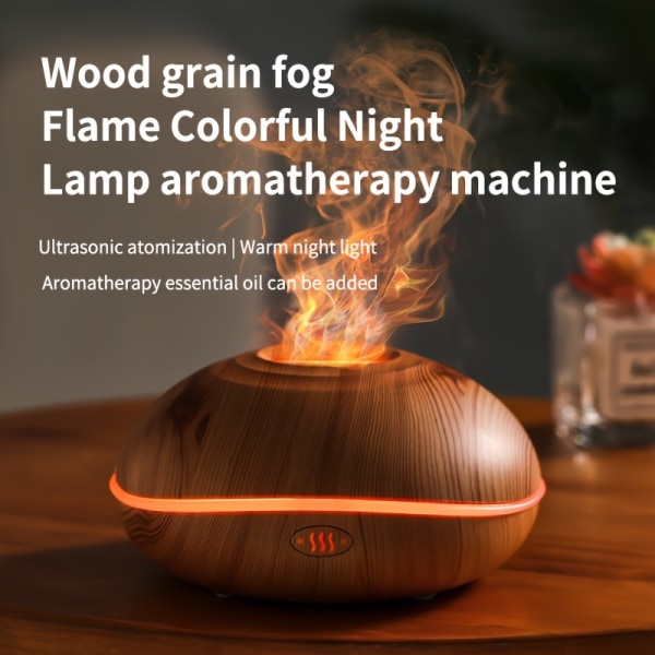 Lämplig för hem, sovrum, kontor, resor och nya aromaterapimaskiner. Bärbar stationär USB Color Flame Light. Aromspridare, luftfuktare