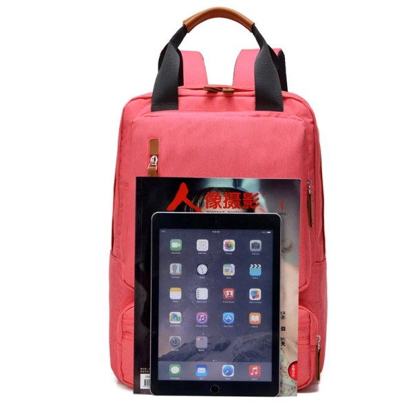 Mode ryggsäck för män & kvinnor Canvas Reseryggsäckar Casual Laptopväskor Stor kapacitet Ryggsäck Skolboksväska för tonåring Rose Red