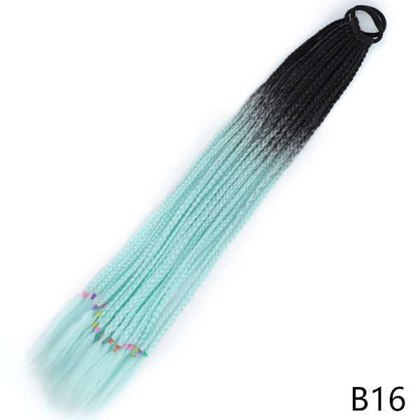 Azqueen Syntetisk Gradient Färg Smutsig Flätad Ponytail 60Cm Elastisk Gummi Band Flätande Pony Sval Hår Förlängning Flickor B16