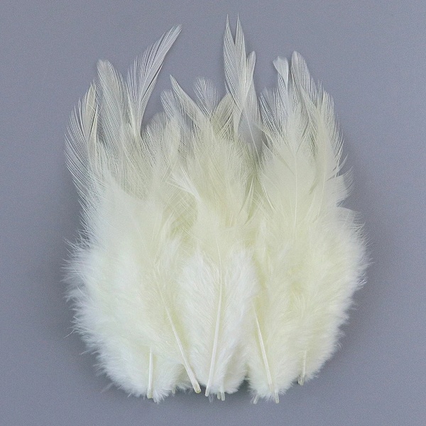 50pcs 10-15cm Chicken Feather Rooster Cock Plumes Fly Tying Feather DIY Jewelry Dream cather Earring Accessory Plumas for Crafts Beige 50pcs