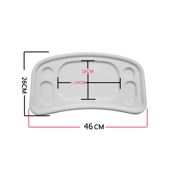 Barnvagnsvagn Snackbricka för Baby Middagstallrik Dinning White Universal Fast Dining Child White