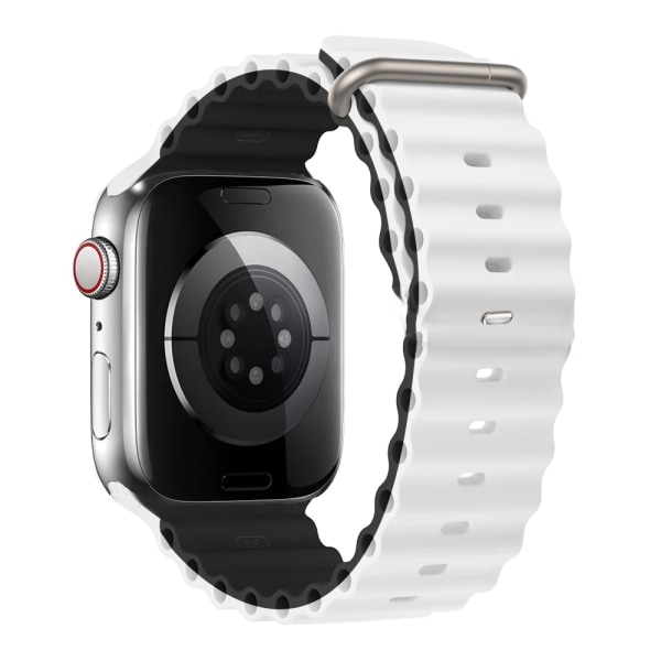 ocean Rem för apple Watch Band 49mm 44mm 40mm 45mm 41mm 42mm 38mm 40 mm correa armband iWatch series 7 6 5 4 3 se 8 Ultra 2 9 black-white 42mm 44mm 45mm 49mm