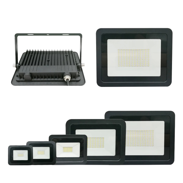 LED Flood Light 10W 20W 30W 50W 100W Reflektor Strålkastare Vattentät IP68 utomhusbelysning AC220V 240V Reflektor LED Spotlight Cold white 20W