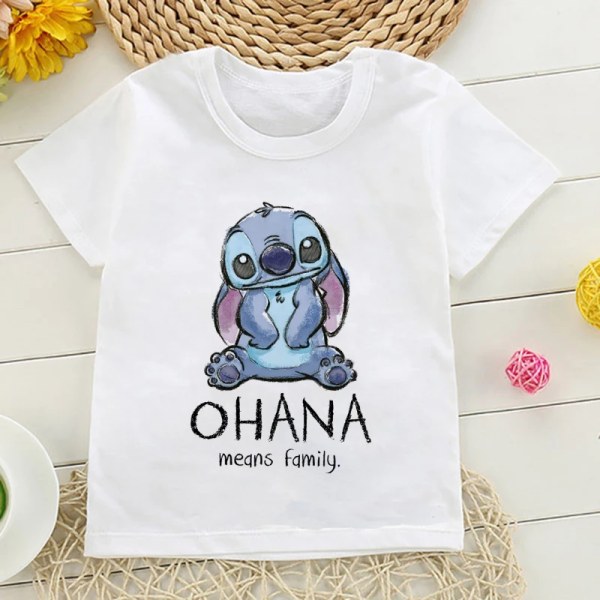 Skjorta Barn Barn Lilo Stitch Tecknad T-shirt Stitch Söt Manga T-shirt Y2k Grafisk T-shirt Tjej Pojke Topp Tees Kläder 3263 1T(XS)