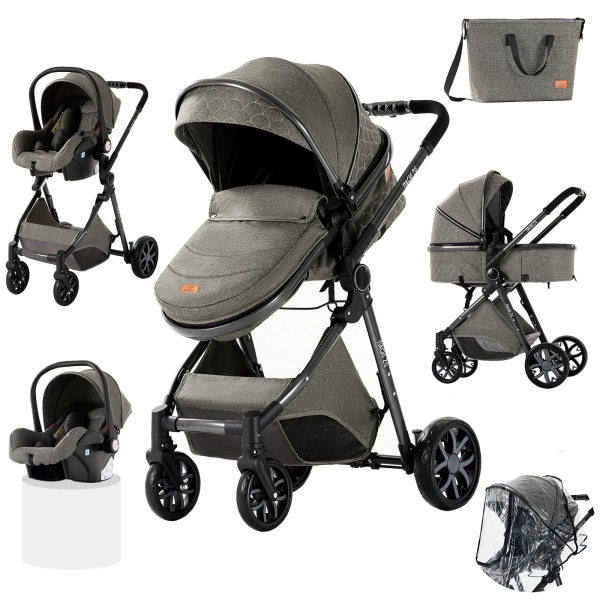 baby 3 i 1 Barnvagn för baby barnvagnar Baby lätt baby baby Hopfällbar baby XR002-GREY