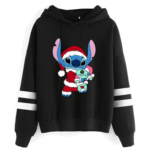 Estetisk Rolig Y2k jultröja Lilo Stitch Tecknad huvtröjor Dam Söt Stitch Anime Manga Hoody Kläder för kvinnor 59001 XXL