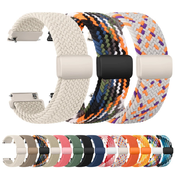 22 mm flätad magnetrem för Amazfit GTR 4 3 2 2e 3 pro/GTR 47 mm bandarmband för Amazfit BIP 5/Pace/Stratos 2S 3 klockband Orange Purple white ForAmazfit Stratos 2