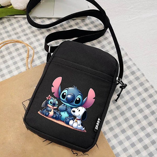 Disney Lilo & Stitch Naisten Olkalaukku Laukku Canvas Pieni Naisten Laukku Opiskelijat Yksi Olka Matkapuhelin Laukut Käsilaukku DEEP BLUE