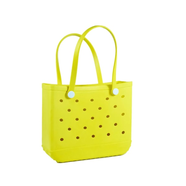 L/XL Beach Bogg Bags Sommar Vattentät Resa Hav Kvinnor Tote Handväskor Förvaring Axel Gummi Stora Dam Bogg Strandväskor Present Yellow XL(48x24x36)