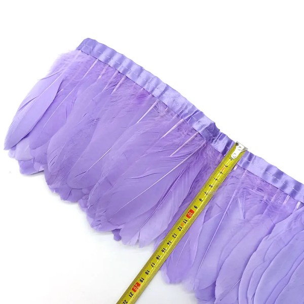 2 meter Gæssefjer Kant Trim Plumes DIY Nålarbejde Tilbehør Syning Bånd Til Bryllupskjole Dekoration Håndværk 15-20cm Light purple 2meters