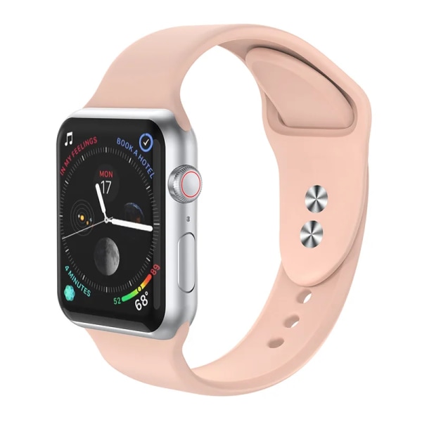 Silikonband för Apple Watch Series 3 4 5 6 SE 7 8 iWatch Armband 38mm 40mm 41mm 42mm 44mm 45mm 49mm Ultra Apple Watch Strap Sand pink 38mm-40mm-41mm S-M