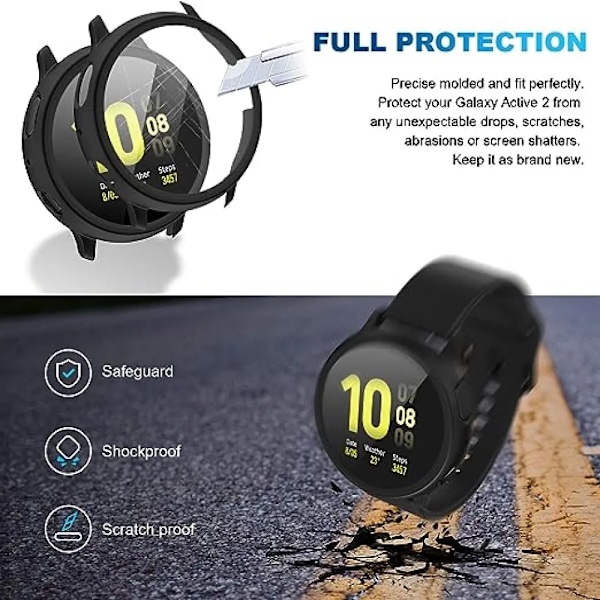 20 mm:n suojakotelo Samsung Galaxy Watch 4/5/6 40 mm:lle ja 44 mm:lle, ranneke Galaxy Watch Active 2 40 mm:lle ja 44 mm:lle, suojaavat puskurit Yellow Silver Active 2 40mm