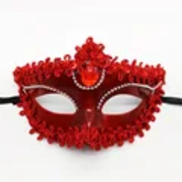 Masquerade Karneval Fest Maske Cosplay Anime Venetiansk Øjen Maske Cosplay Prom Rekvisit Natklub Ansigtsmaske Kostume Til Kvinder Mænd Red-null