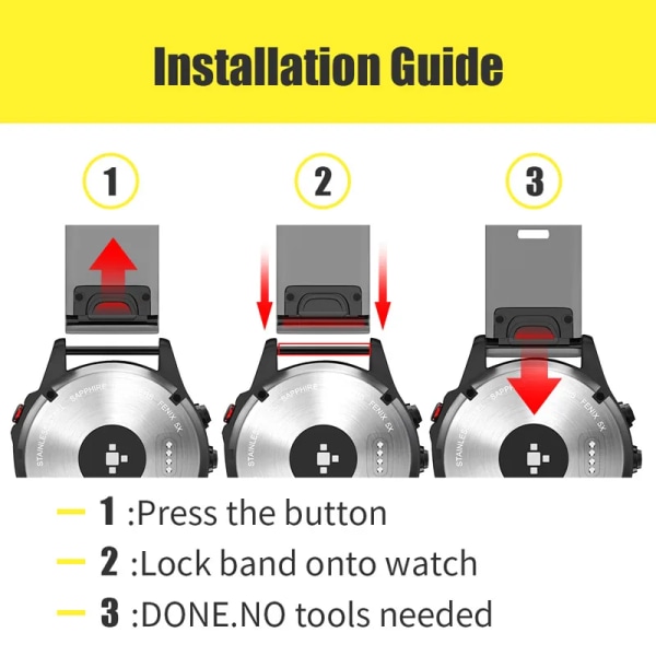 26 22 20MM silikonarmband för watch för Garmin Fenix ​​6X 6 6S Pro 7X 7 Easyfit Armband Fenix ​​5 5X 5S Plus Smartwatch Armband Yellow Forerunner 935 945