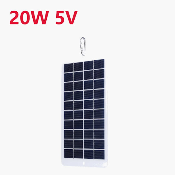 20W/3W/1W /1.2W Bærbar Solcellepanel - 5V Letvægts Mini USB Solcellelader til Telefoner Power Banks Udendørs Camping Vandreture 20W 5V