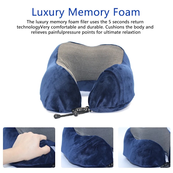 U-formet Memory Skum Nakkepude Blød Støttepude Massagepude Sovepude Flypude Cervikal Sundhedspleje Senge Blue pillow