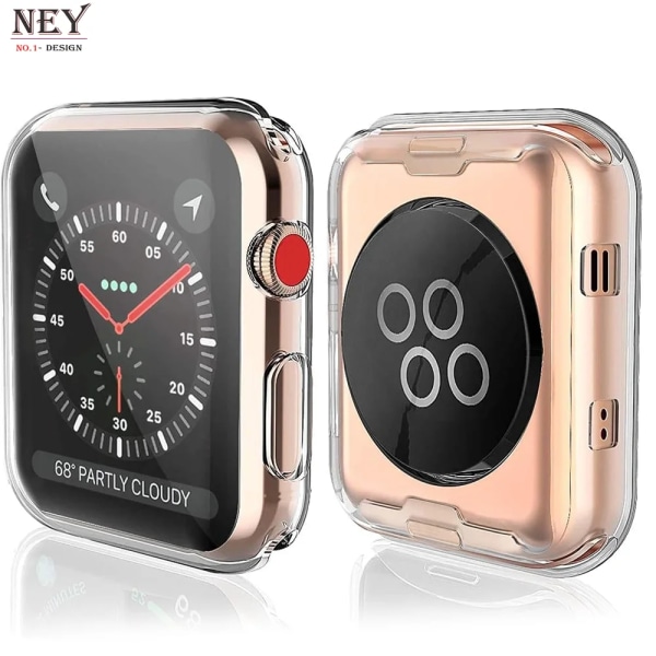 Skärmskydd för Apple Watch Case 9 8 45mm 41mm 44MM 40MM 42mm Full TPU bumper Cover tillbehör iwatch series 7 SE 6 5 4 3 Transparent Series 4 5 6 SE 44MM