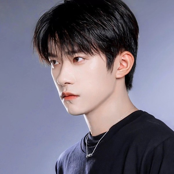 Koreansk Stil Handsome Peruk Mäns Kort Hår Fluffig Naturlig Fullt Huvud Style Mid-Split Bangs Mäns Moderika Da Män Perukomslagsdraget Natural Black Hair Net