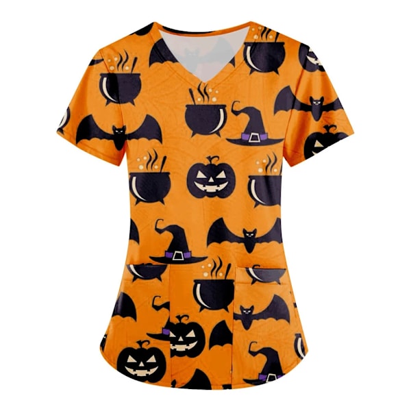 Kesä Halloween V-kaula lyhythihainen hoitohenkilökunnan univormu paidat unisex tee hotelli sairaala lääkäri leikkaus skrubi T - paita BHSF1398 XXL