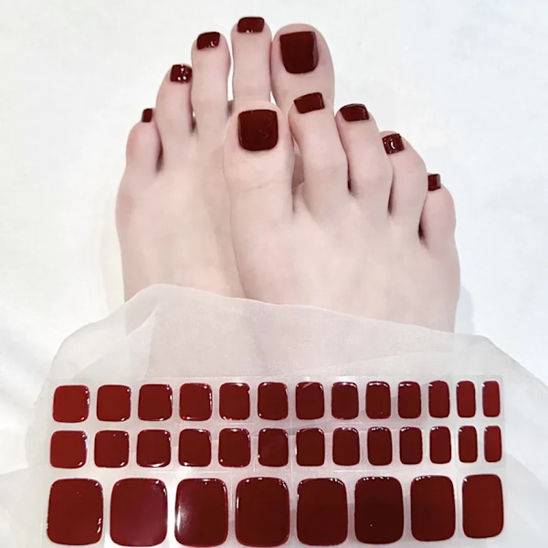 34Tips Toe Semi Curing Gel Kynsi Tarra Kovetetaan UV-Lampulla Geeli Tarra Korealainen Semi Cured Foot Gel Kynsi Art Wraps BSJ0067