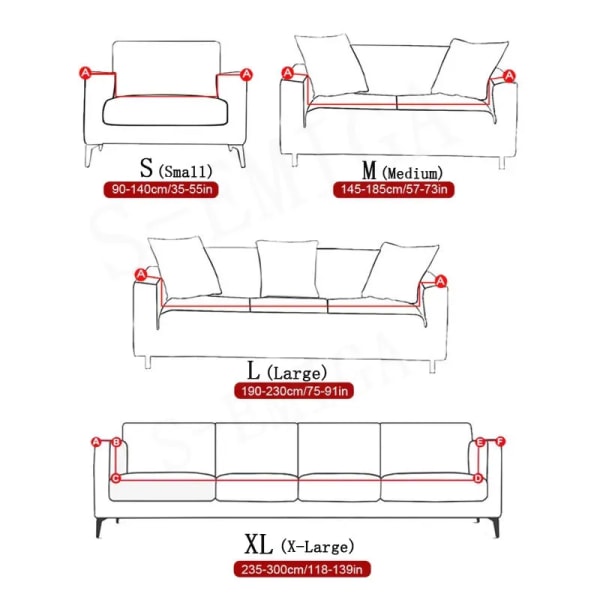 1/2/3/4 Säten soffa Cover Vattentätt Elastiskt hörnsofföverdrag L-formad cover Skyddsbänk Cover tunt tyg black XLarge(235-300cm)1pc