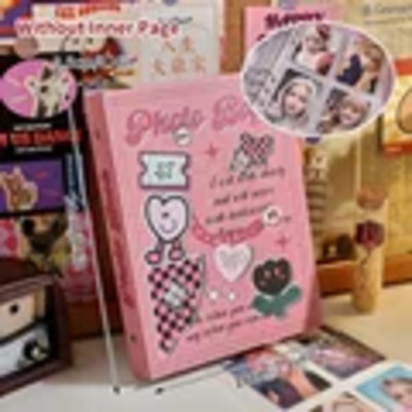 A5 Binder Butterfly Photocard Holder Retro Kpop Binder Photo Album Cover Idol Photo Card Samla Bok Bakgrund Paperούi Översättning: Pink Album Cover