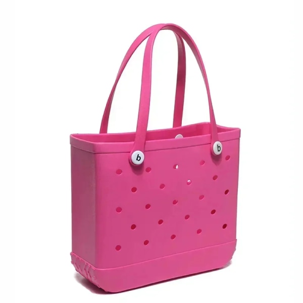 EVA Beach Bogg Bag Vattentät Extra Large Tote Shoulder Handväska Dam Handväska med stor kapacitet Mode Dam Beach Tote Bogg Bag Rosen L 36x32x13cm