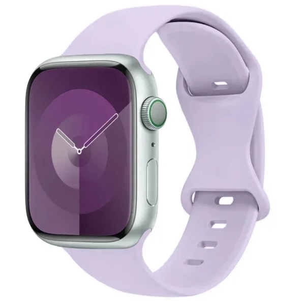 Silikonrem för Apple Watch -band 44mm 41mm 45mm 40mm 49mm 42mm 38mm Sportarmband correa iwatch Series Ultra 8 7 se 6 5 4 3 95 Light purple 38 40 41 mm M-L