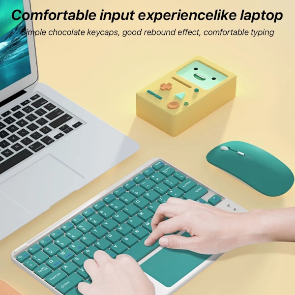 Bluetooth-tastatur med touchpad til iPad Pro Mini Smart Phone Computer Gaming Trådløs Genopladelig Enheder Fane Laptap Arabic no mouse