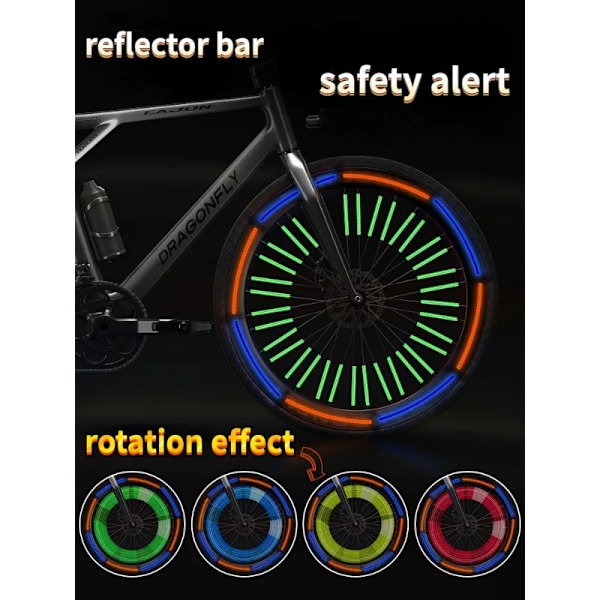 Cykelreflekterande Remsa, Hjul Ekrar Reflekterande Stång Nattvarning Reflekterande Remsa, Cykel Dekorationsremsa Blue 12pcs