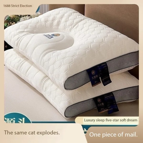 Nydesignad Space kudde 3D ergonomisk nackkudde anti-pilling bekväm sovsäng kudde 1pcs 48*74