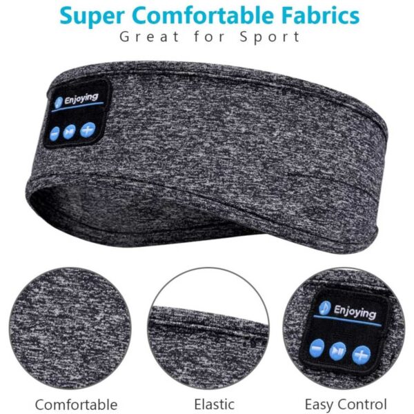 Sovhörlurar - Pannband & Ögonmask med Bluetooth Hörlurar grå gray