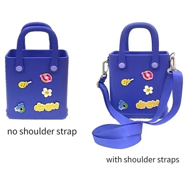 Jibz Bogg Väska Strand Vattentät Sommar Kvinnlig Shoulder Crossbody Handväskor Tecknad Dam Stock Flicka Barn Strandväskor Gåvor Lake Blue with shoulder strap