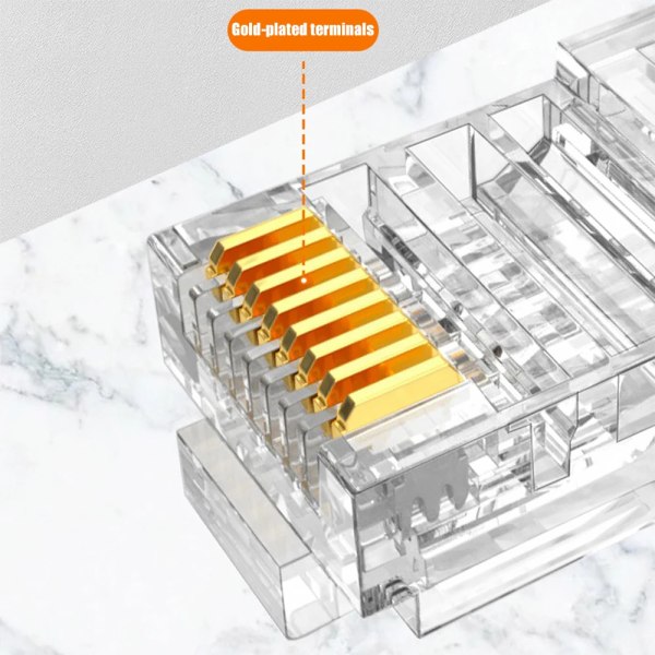 Connecteur petRJ45 för kabel Ethernet, tête de fil de réseau, prismodulär 8P8C, anslutningar RJ45 Gigabit CriAJCrystal, 1 stycke, 20 stycken 10PCS