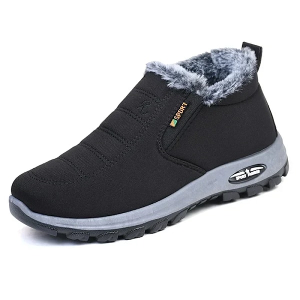 Vinter Snöskor Herr Casual Slip-on Ankelstövlar Varma Päls Bekväma Sneakers Halksäkra Botas Herrskor Zapatos Hombre2024 Female MX06 Black 37