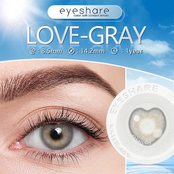 Eyeshare 1 par farvede kontaktlinser til øjenmode kærlighed blå linser brun kosmetiske kontaktlinser årlige grønne farvede kontaktlinser 3tone-Blue 0