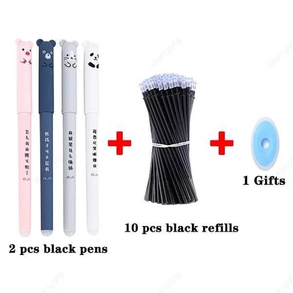 Raderbara Pennor Gel Pennor Skiss Skrivpapper För Notebook Skola Material Penna Kids Kawaii Pennor Brevpapper Leveranser 13 black set