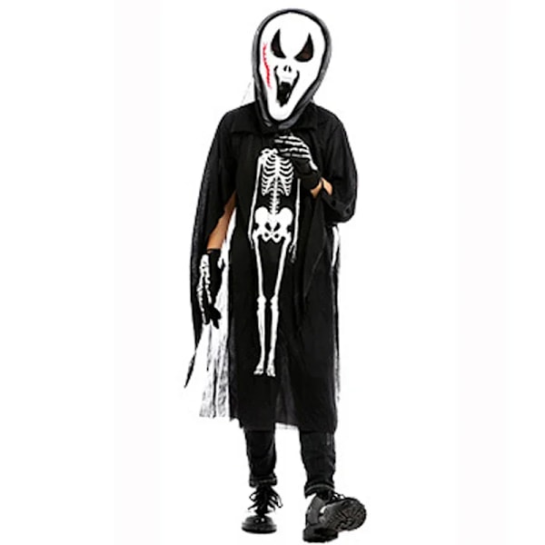 Nye skræmmende kostumer Skelet Skull Kostume Kostume Halloween Kostume til børn Karneval Fest Klæd dig ud Jumpsuits S og maske green Adult Single Code