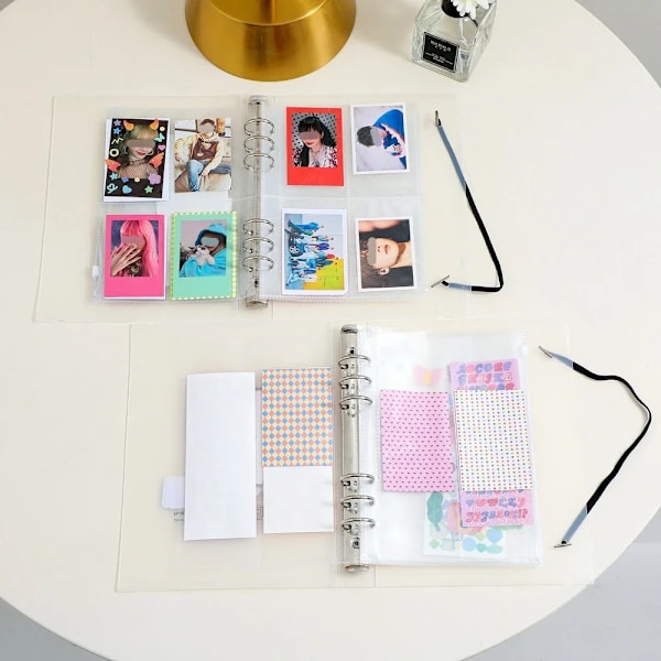 A5 Binder Kpop Fotoalbum Fotolommer Cover Fotolomme Samlealbum Koreansk Frosted Polaroid Løsblad Polaroid Album Scrapbog pink album cover