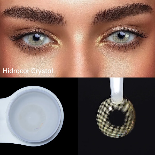 Visuashow Aurora 2 Pcs Årligt Använda Färgade Kontaktlinser Naturliga Färglinser För Ögon Skönhet Myopia Tact Lins -1. Klockan Till -8. 00 FA71 Crystal -1.00